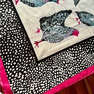 Joules Black and Pink Polka Dot Scarf